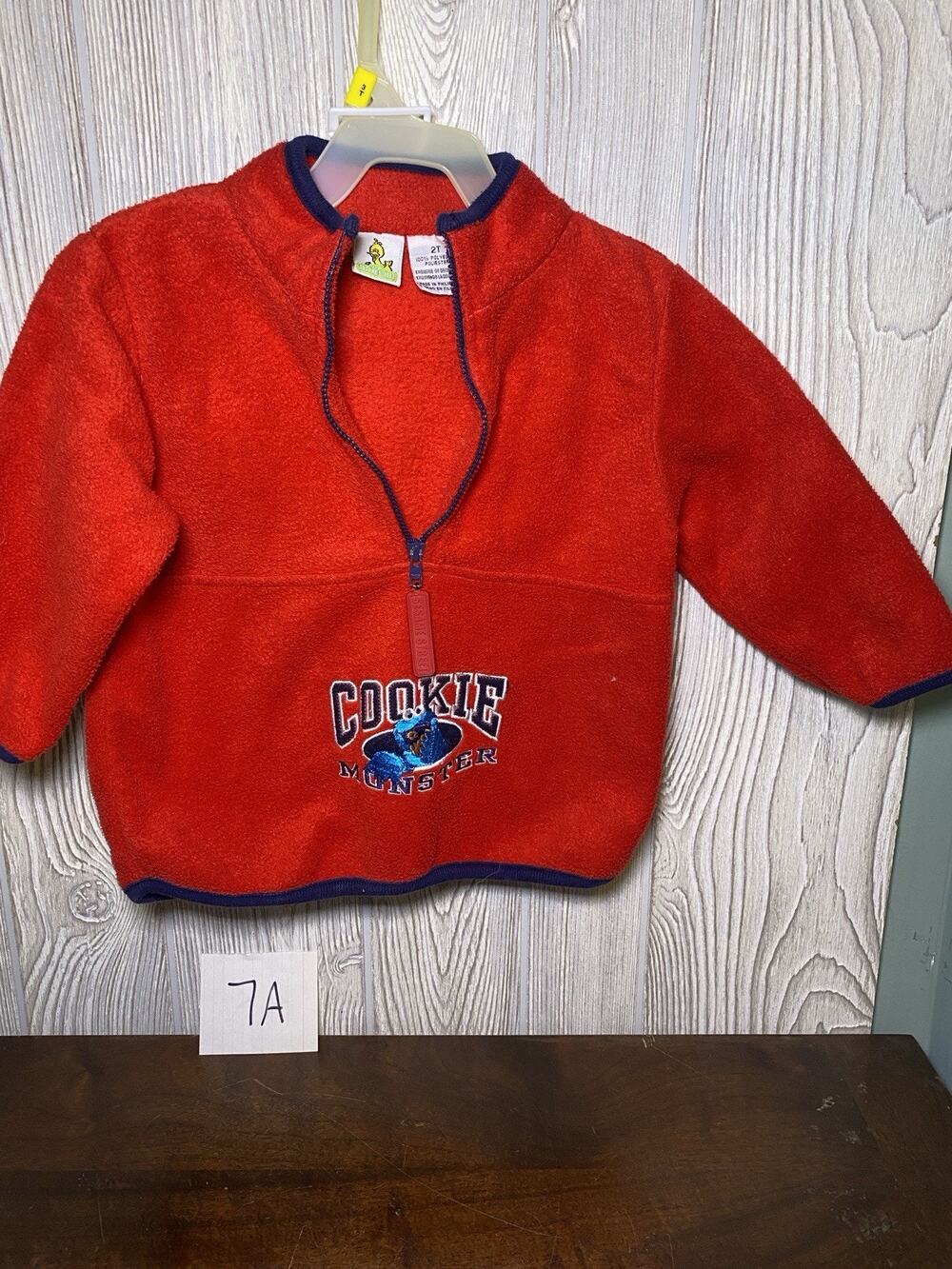 VTG Sesame Street 1/4 Zip Fleece Toddler Boy 2t Cookie Monster 90’s